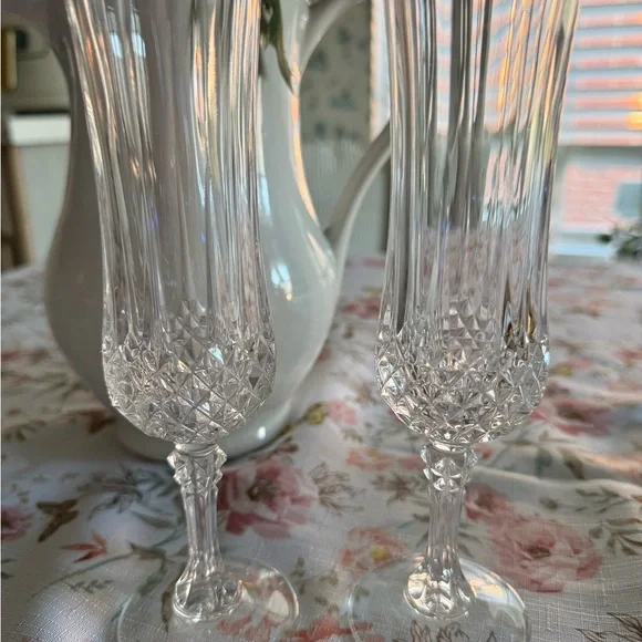 Cristal d’Arques Longchamp Crystal Champagne Flutes Set of 2 - Picture 3 of 7